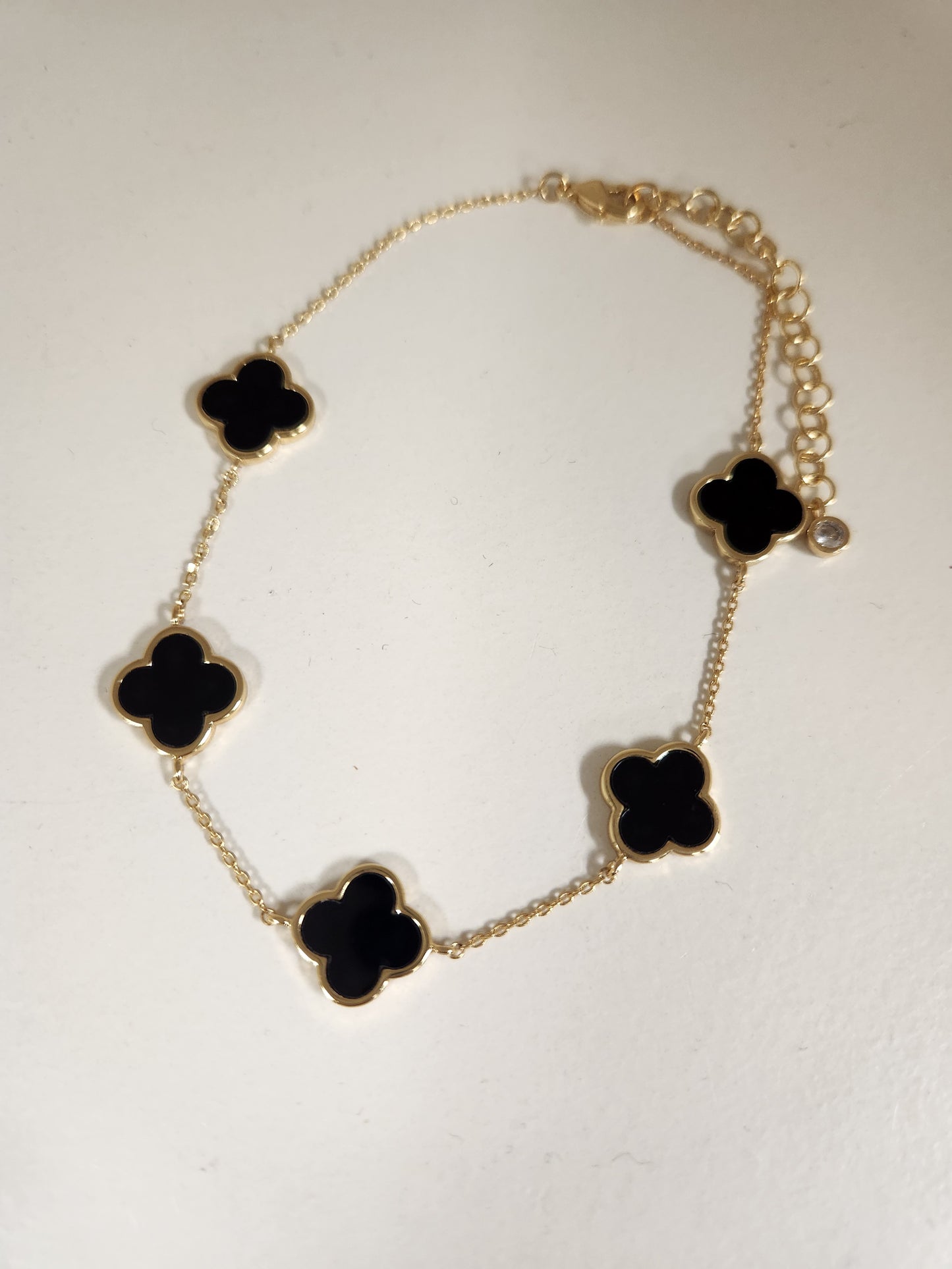 5 CLOVER ANKLET - GOLD DIPPED 0140