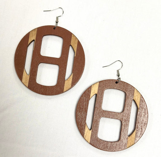 WOODEN H EARRINGS