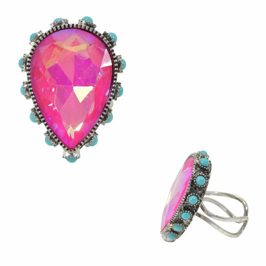 Western Bling Tear Drop Ring 444
