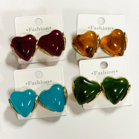 Gold Heart Earrings
