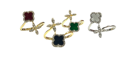 BLING CLOVER FLOWER RING