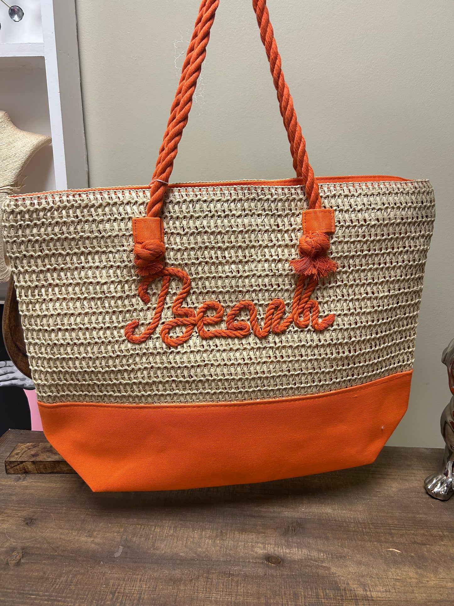 STRAW BAG - BEACH - 🏖️ ORANGE
