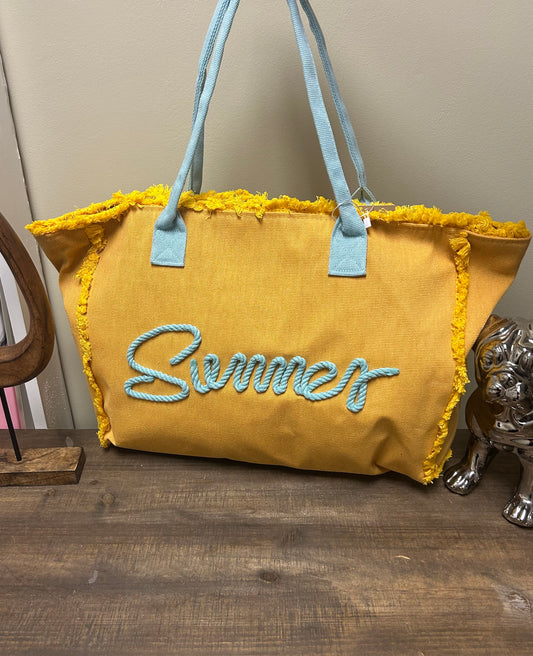 SUMMER LARGE TOTE - YL/BLUE