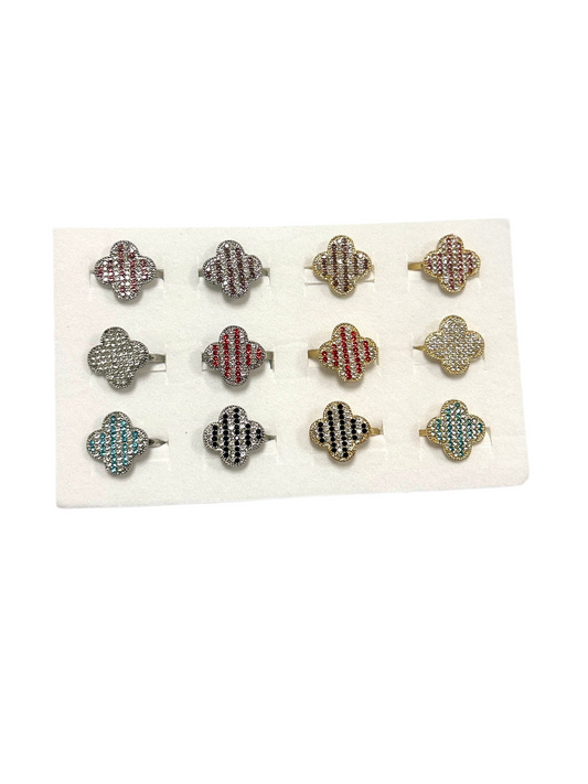 BLING CLOVER RING
