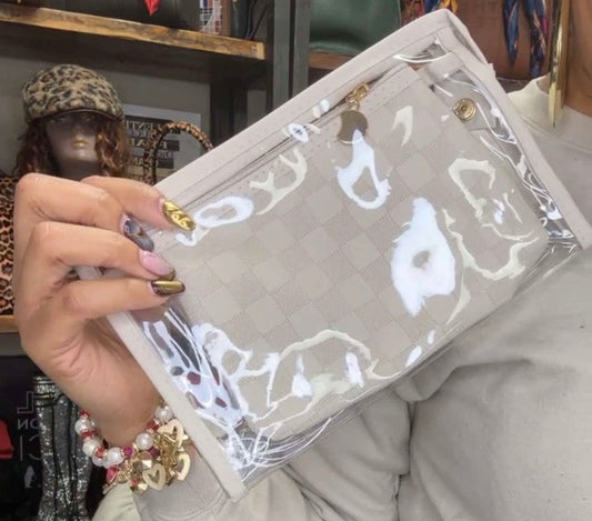 COSMETIC POUCH 2PCS CHECKERED