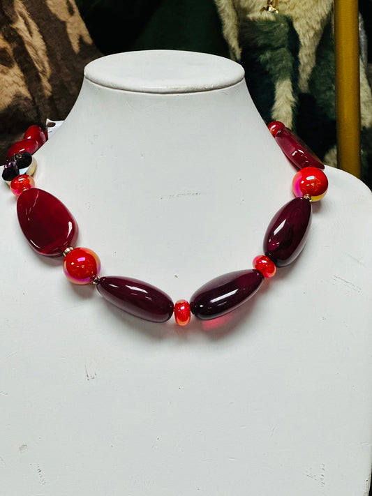 OVAL COLORED NECKLACE - 333