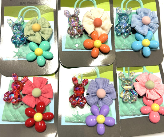 FLOWER TEDDY BAG CHARMS 0135