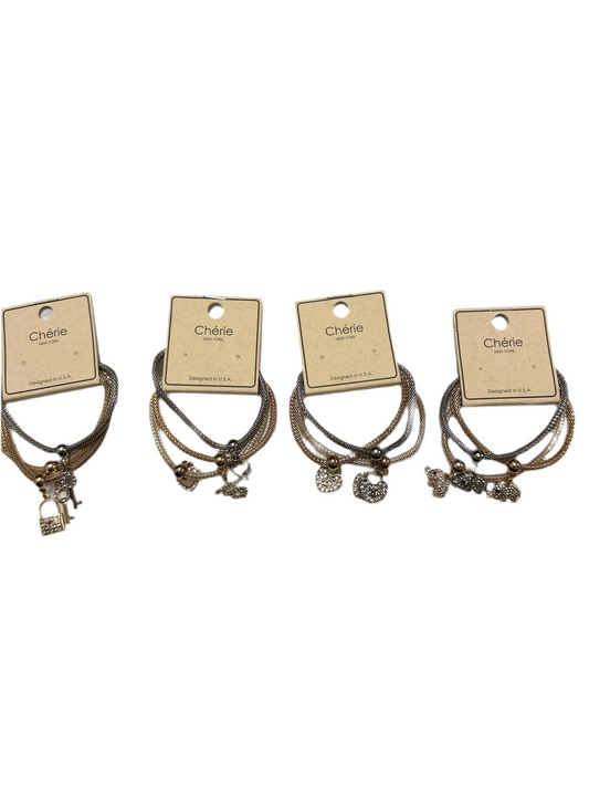 TRI-COLORED CHARM BRACELETS
