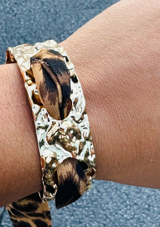LEOPARD RIBBON CUFF #4690   0152