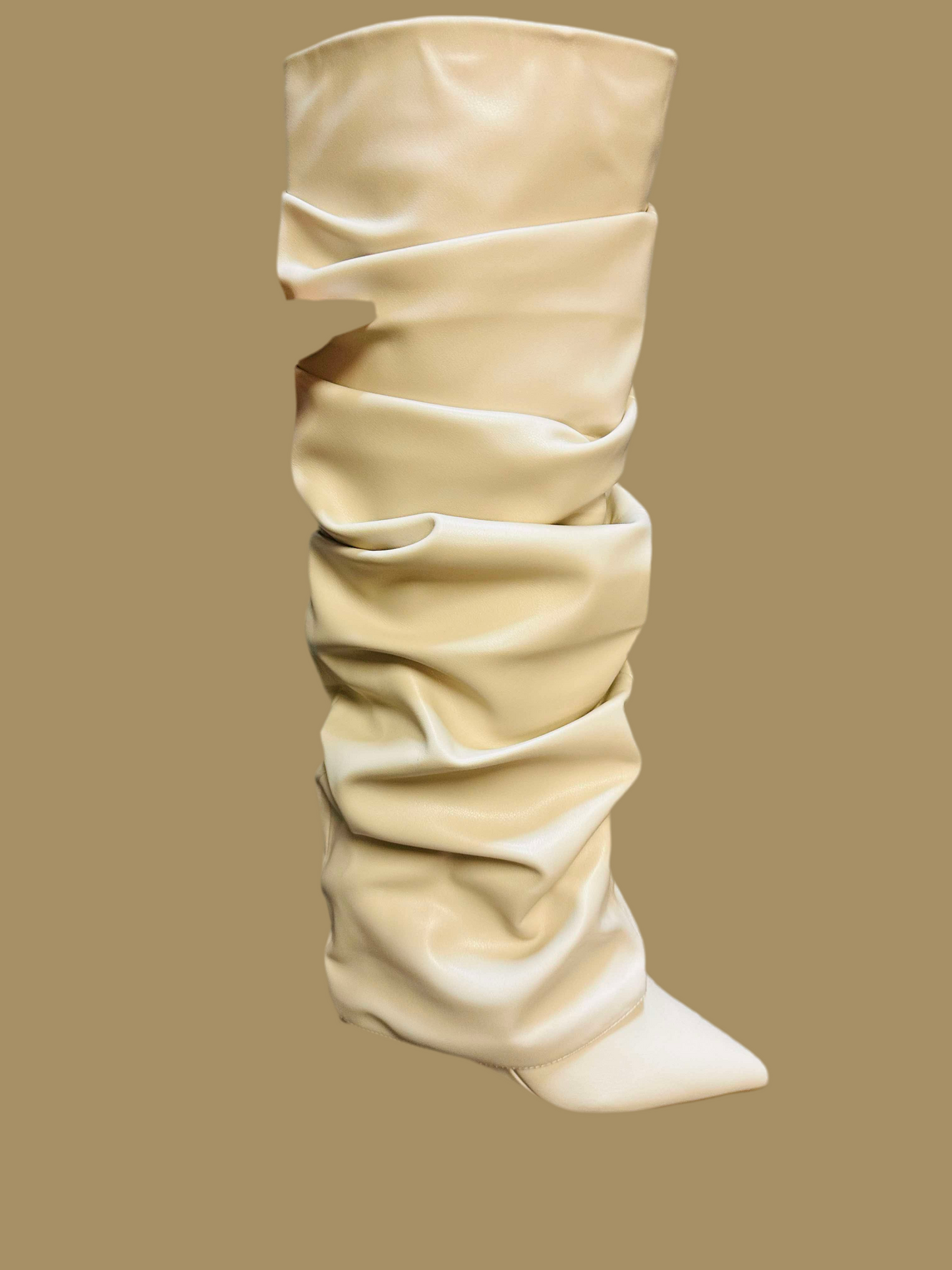 Scrunchy Stacked Leather Boots