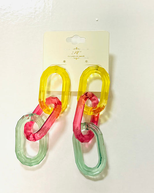 COLORFUL LINK EARRINGS 3984
