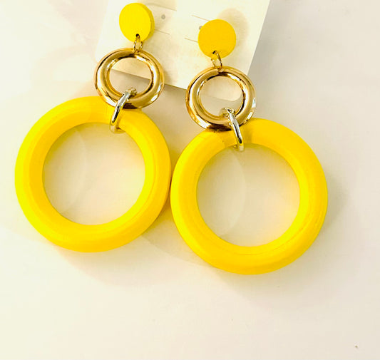 Wooden Round Earrings