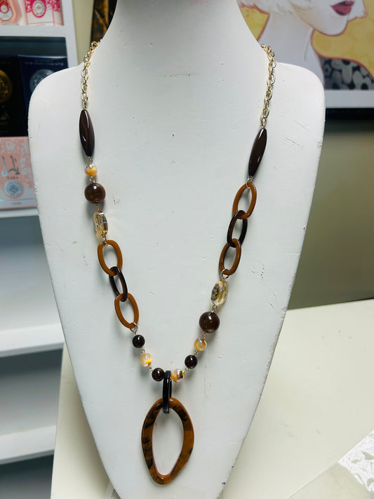 LONG LINK CHARM NECKLACE #4659