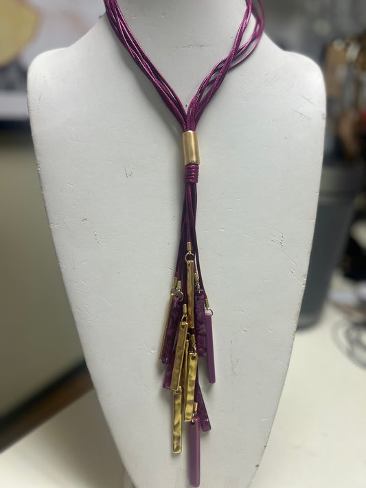 LONG NECKLACE SOLID GOLD ACCENT PIECE 4832
