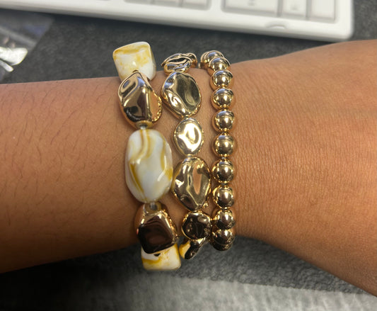 GOLD NUGGET BRACELET SET 4652 1067CLR