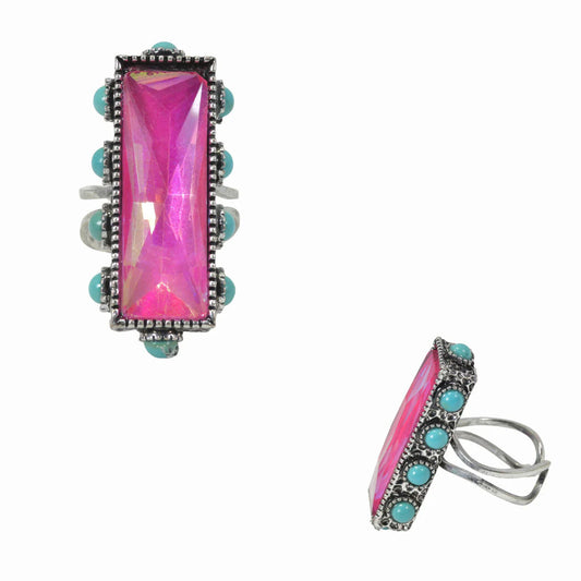 Western Bling Rectangle Ring 444