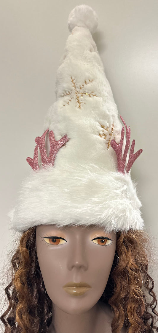 WHITE REINDEER HAT