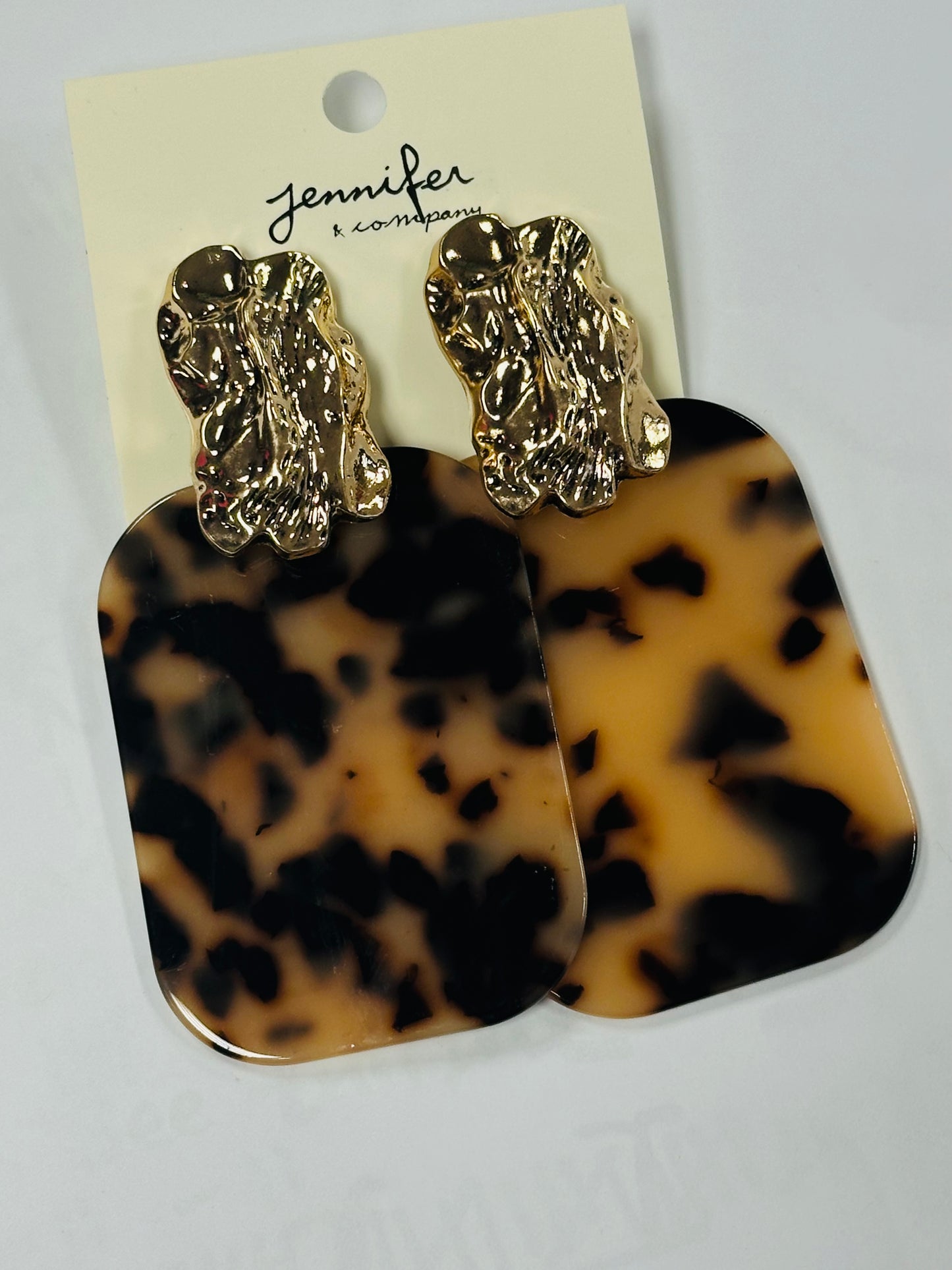 Gold Nugget Large Acrylic Earrings