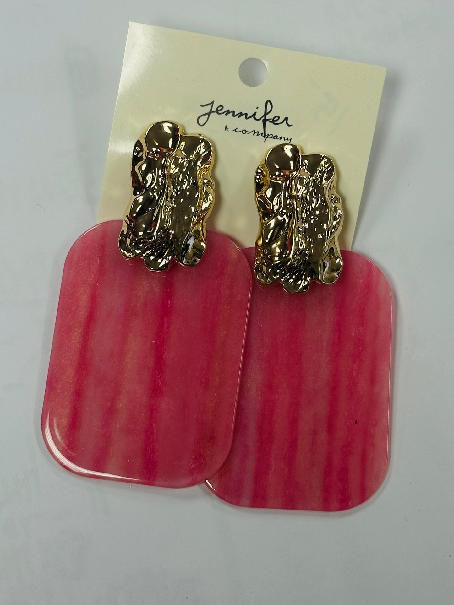 Gold Nugget Large Acrylic Earrings