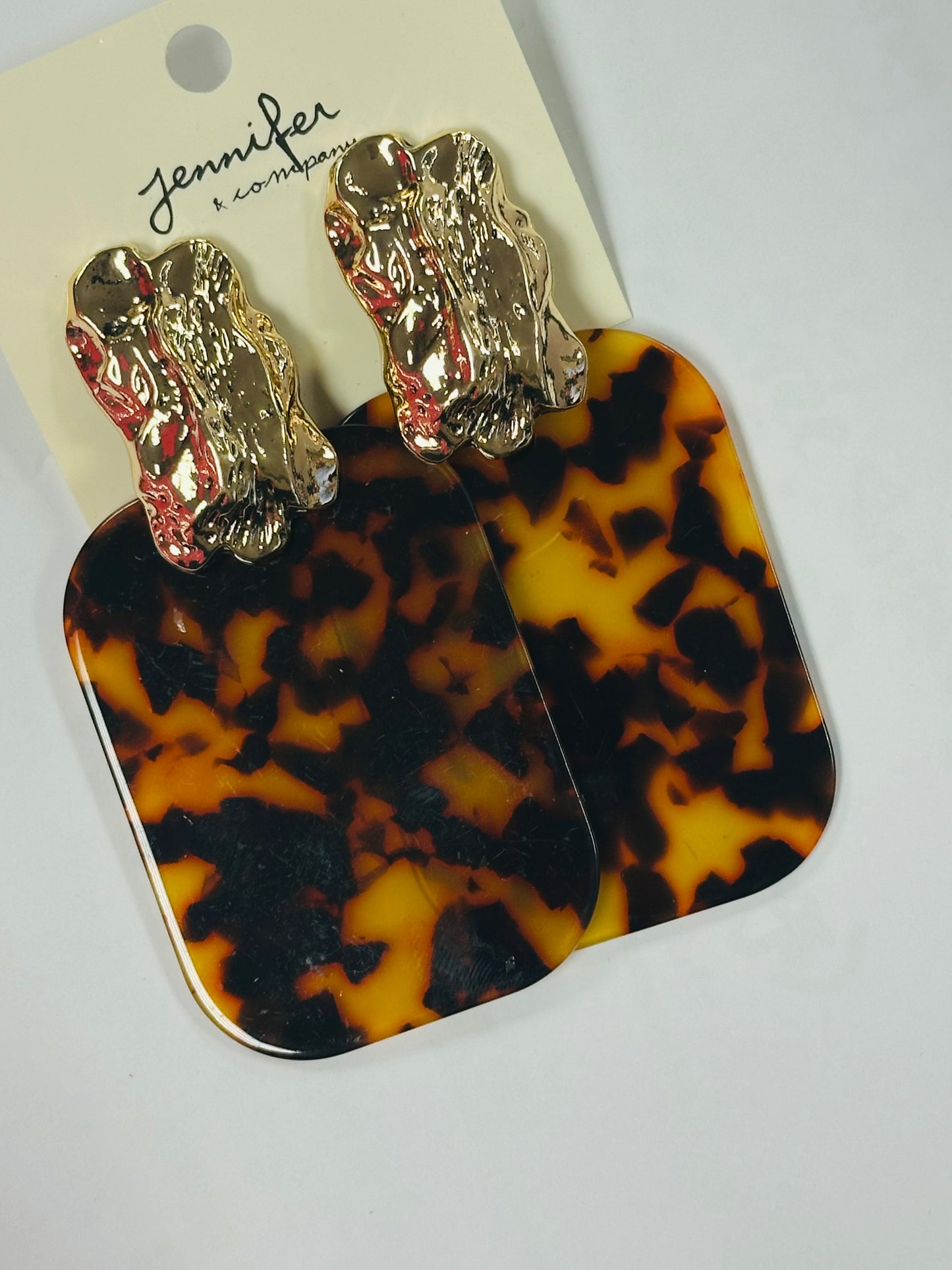Gold Nugget Large Acrylic Earrings