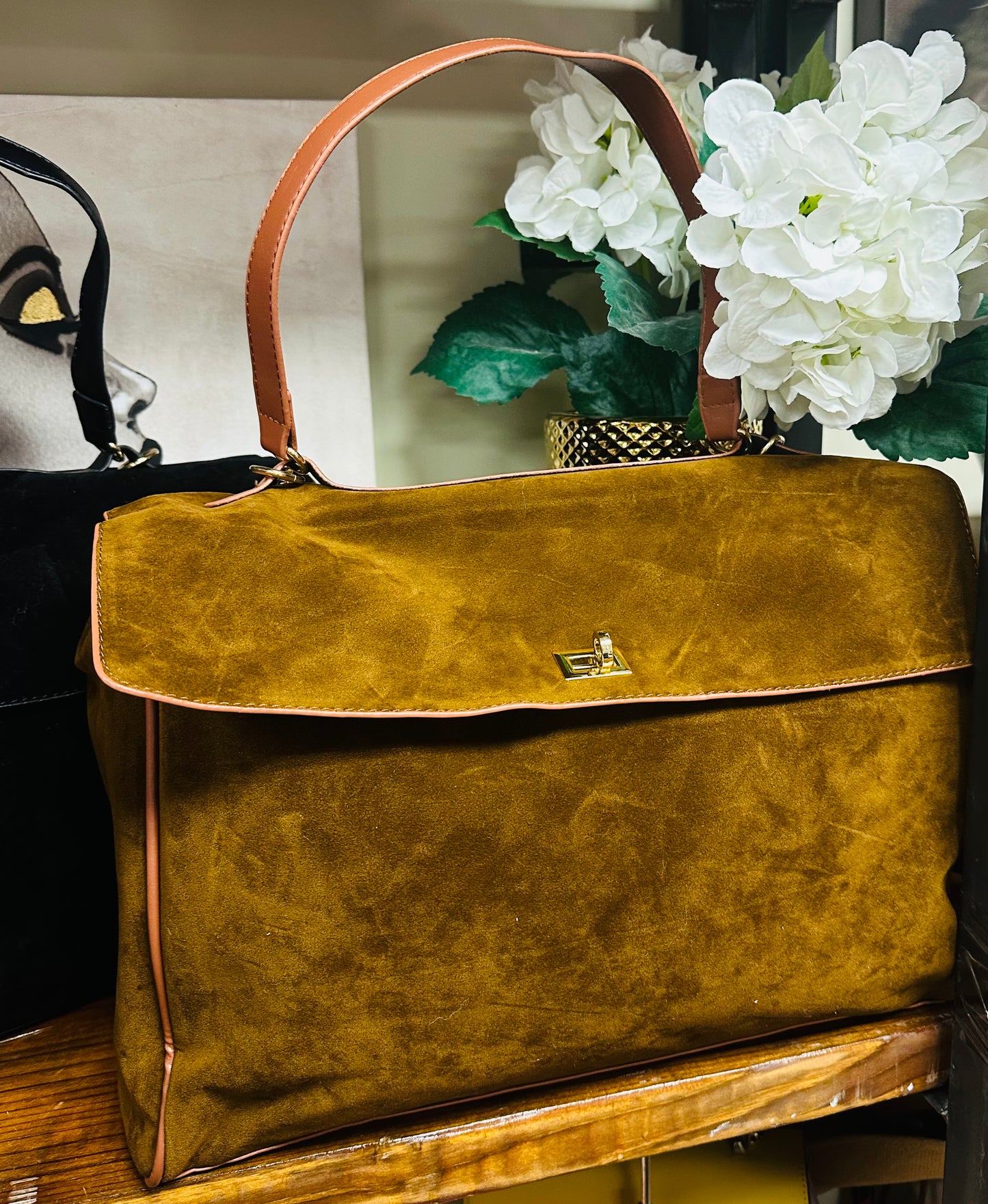 Suede Handbag