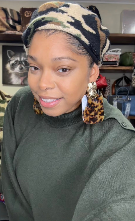 Gold Nugget Large Acrylic Earrings