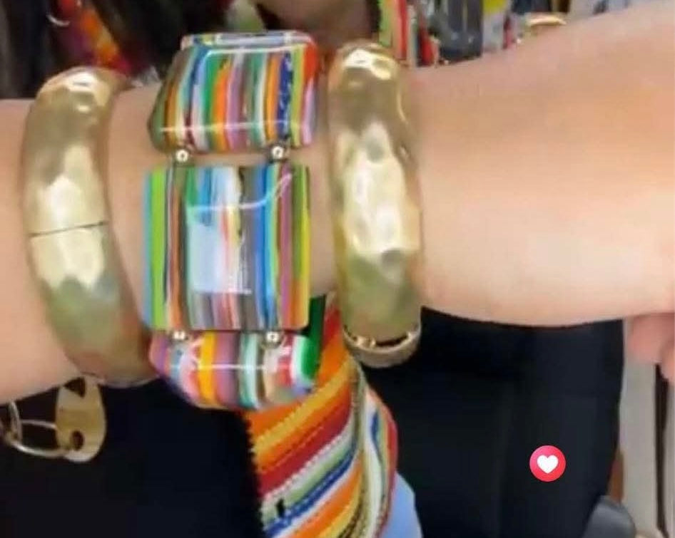 Multi Stripe Square Bracelet