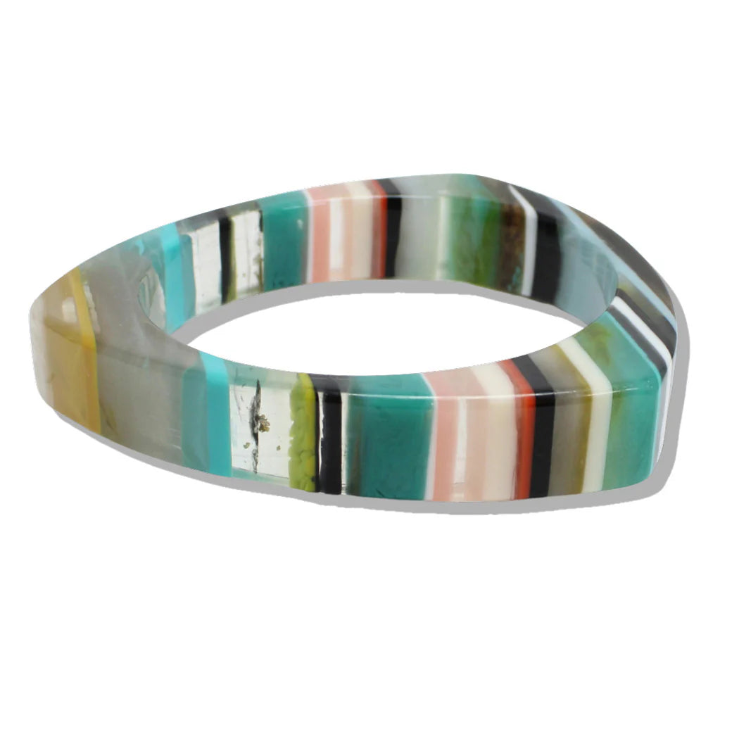 RESIN MULTI STRIPED BANGLE