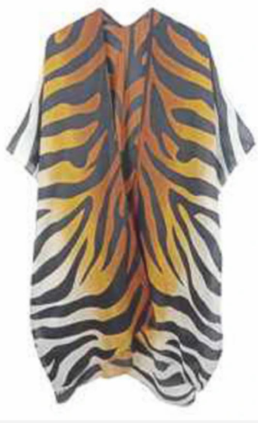 BROWN ZEBRA KIMONO