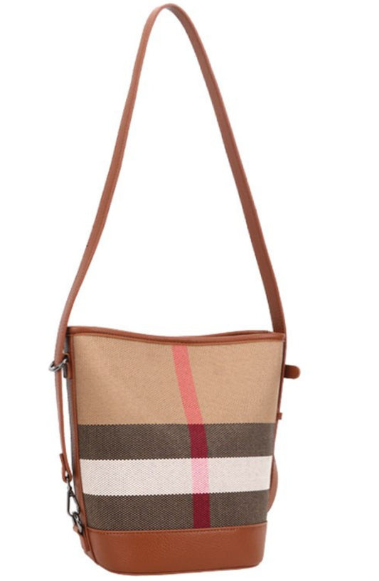PLAID BUCKET CROSSBODY SET