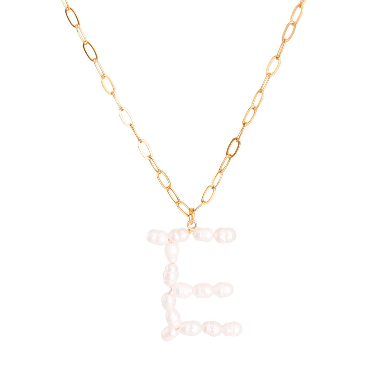 E Freshwater Pearl Initial Necklace