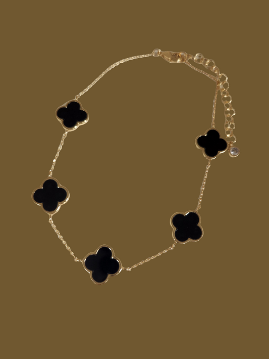 5 CLOVER ANKLET - GOLD DIPPED 0140