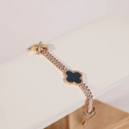 CLOVER CZ TENNIS BRACELET CLR1068 4805