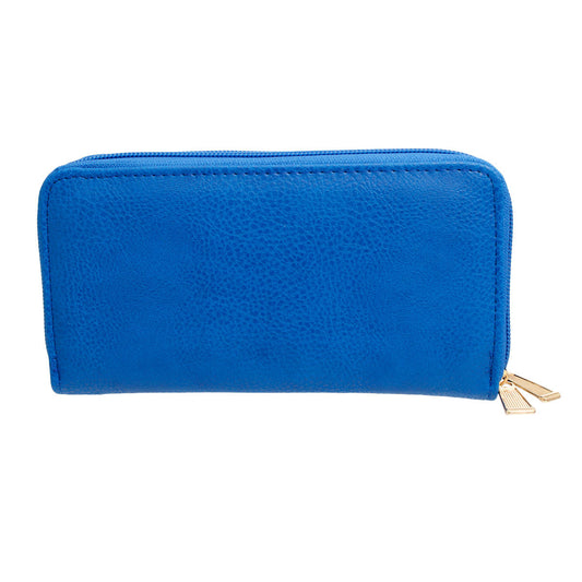 Zipper Wallet Blue Soft Grain for Women
