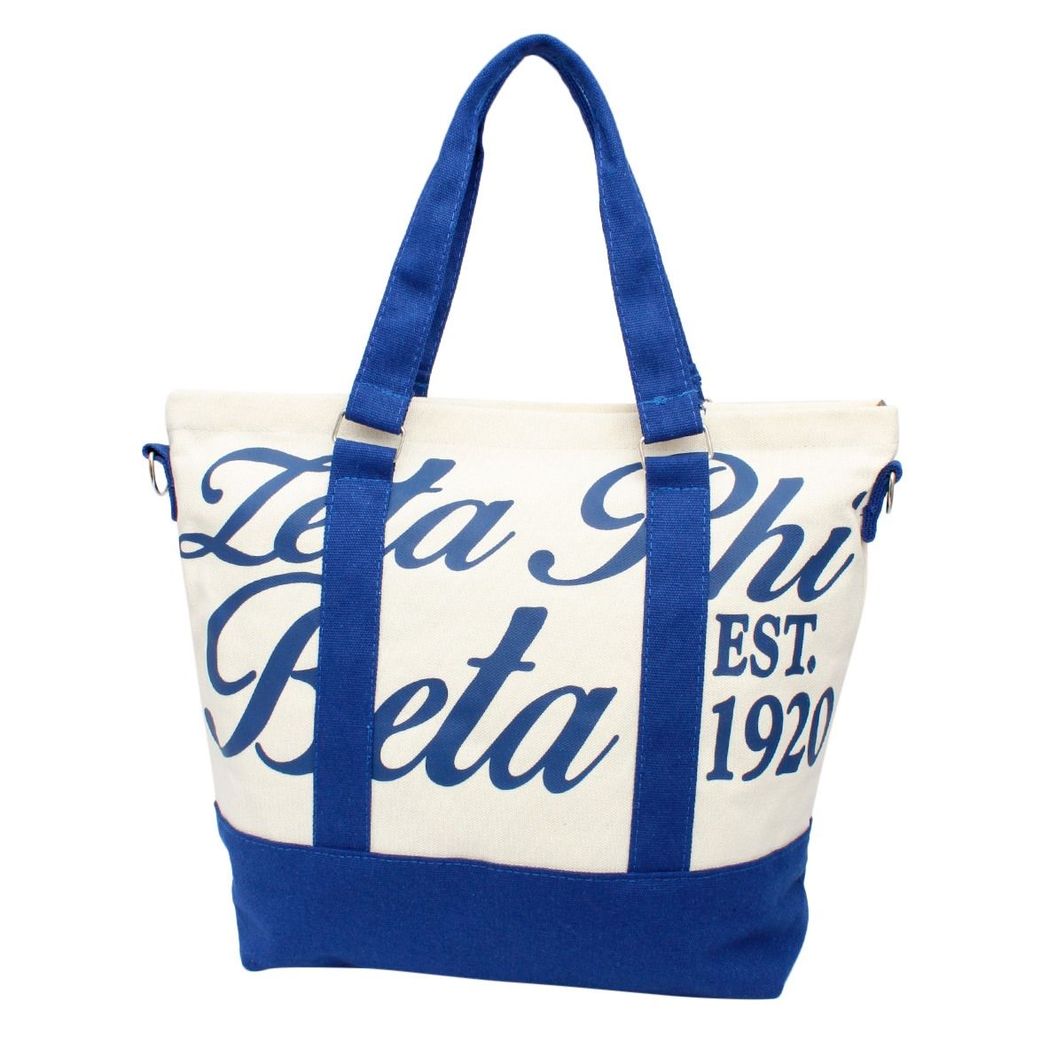 ZPB Sorority Thick Canvas Embroidered Tote Bag