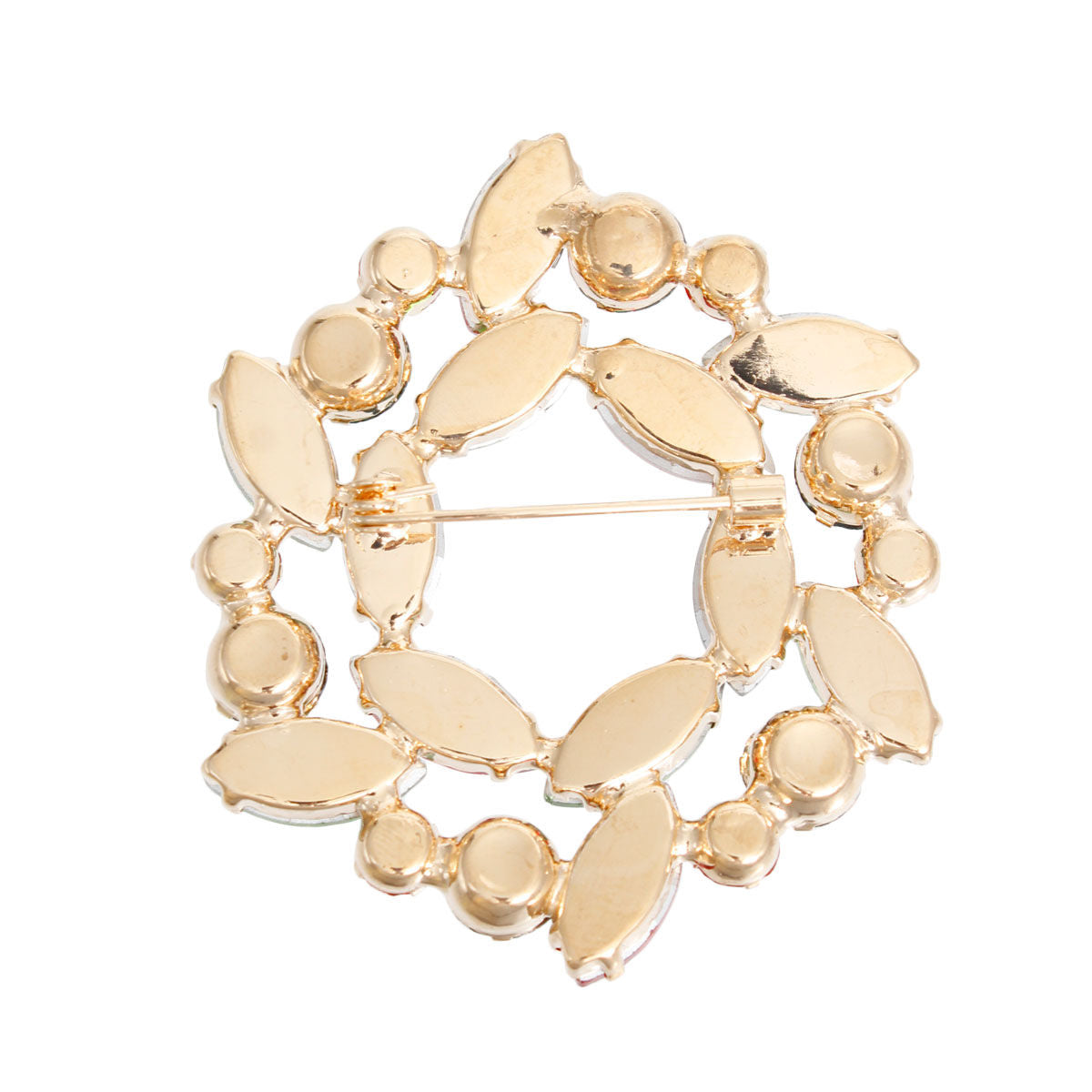 Brooch Xmas Crystal Wreath Pin for Women