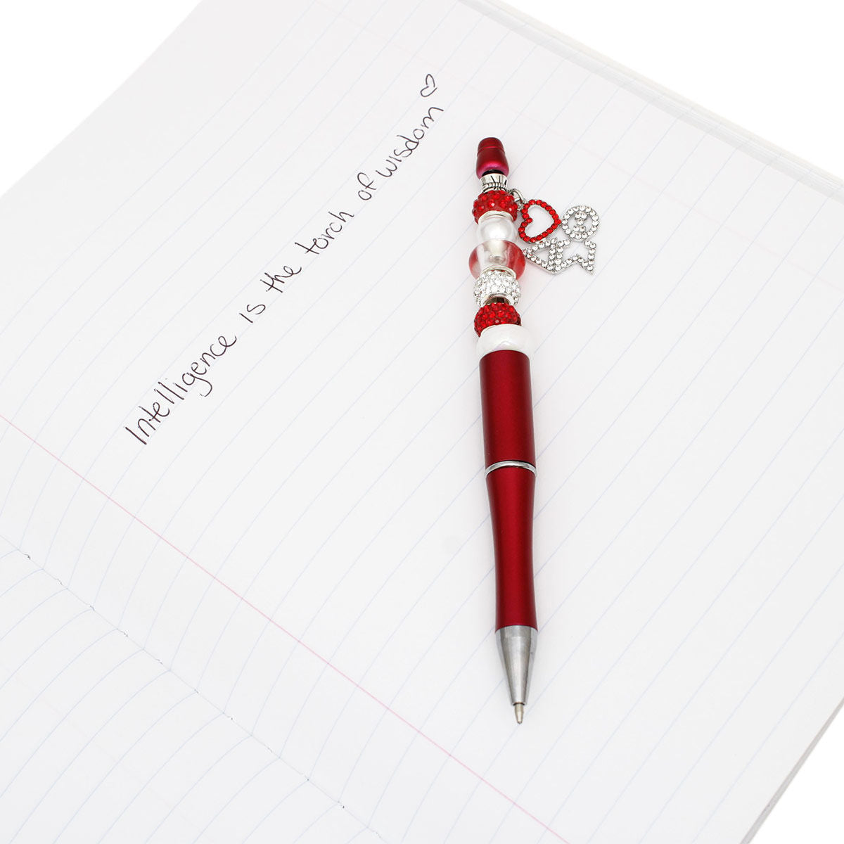 DST Sorority Bling Bead and Charm Red Pen