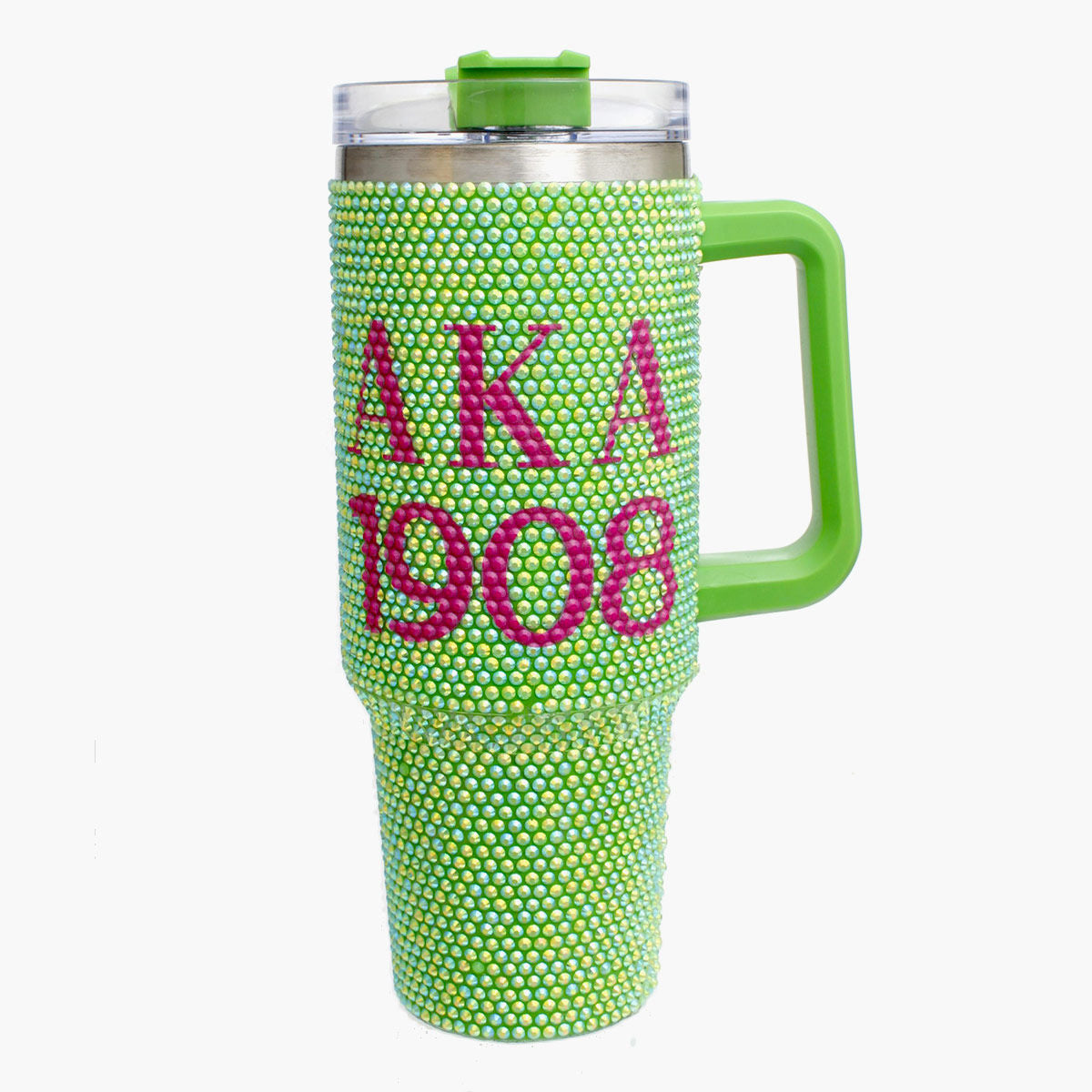 AKA Sorority Green Bling 40.5 oz Tumbler Cup