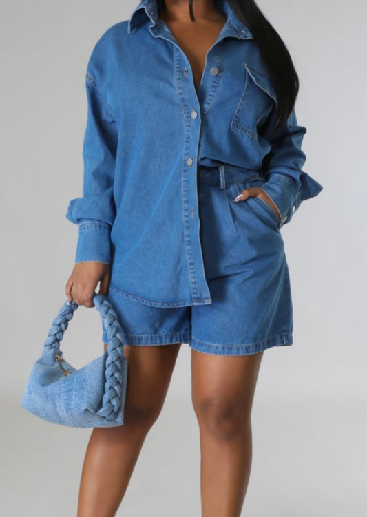 Denim Short Set