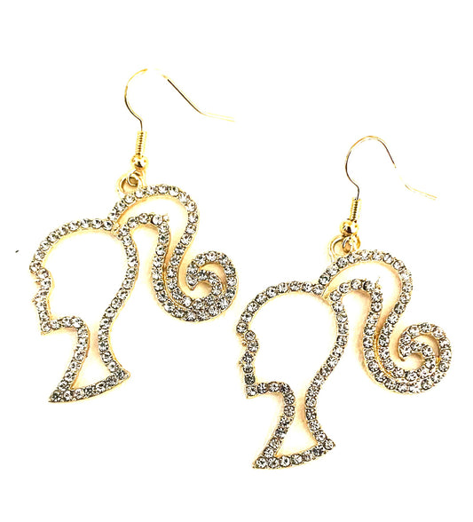 OPEN FACED CLEAR DOLL EARRINGS 0774