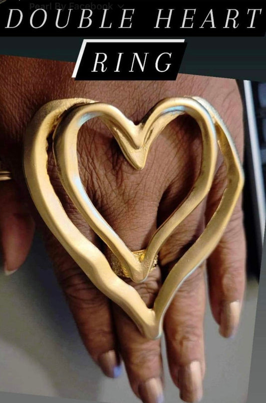 Double Heart Gold Ring