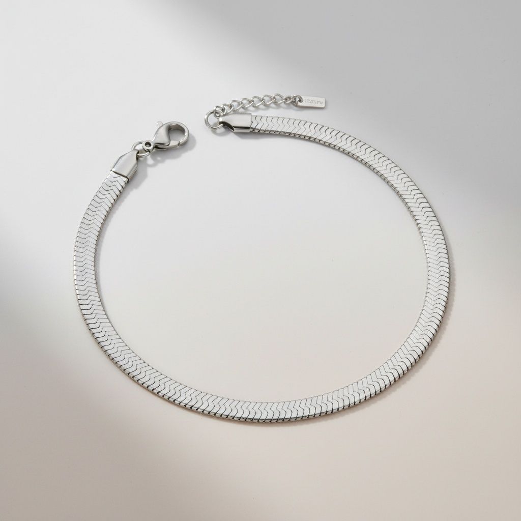 Anklet 8mm Silver Stainless Steel Miami Chain