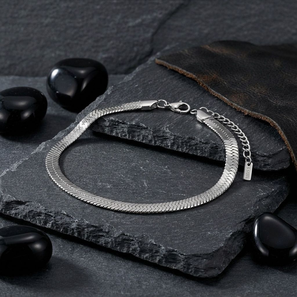 Anklet 8mm Silver Stainless Steel Miami Chain