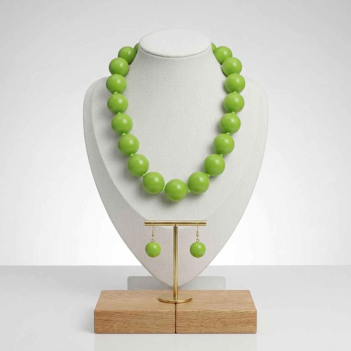 Mod Style Lime Green Chunky Bead Necklace