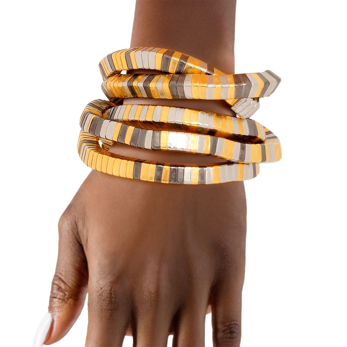 Convertible Mixed Metal Tubogas Flex Coil Necklace