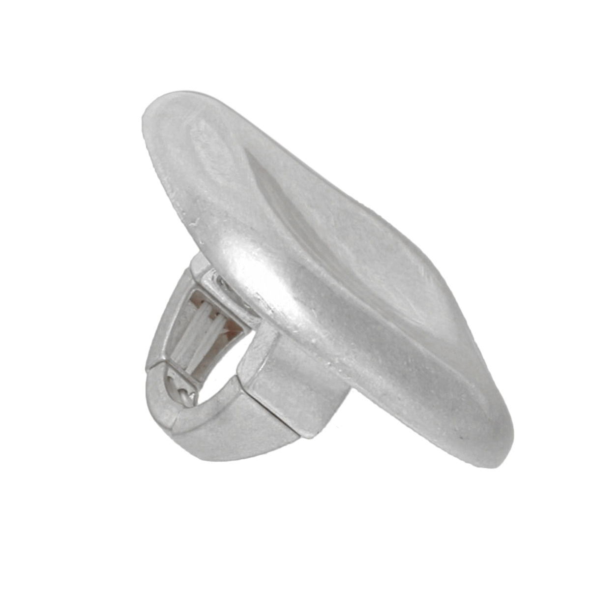 Ring XL Industrial Tribal Matte Silver Square