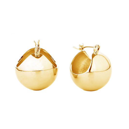 Hoop 14K Gold Medium Ball Earrings for Women