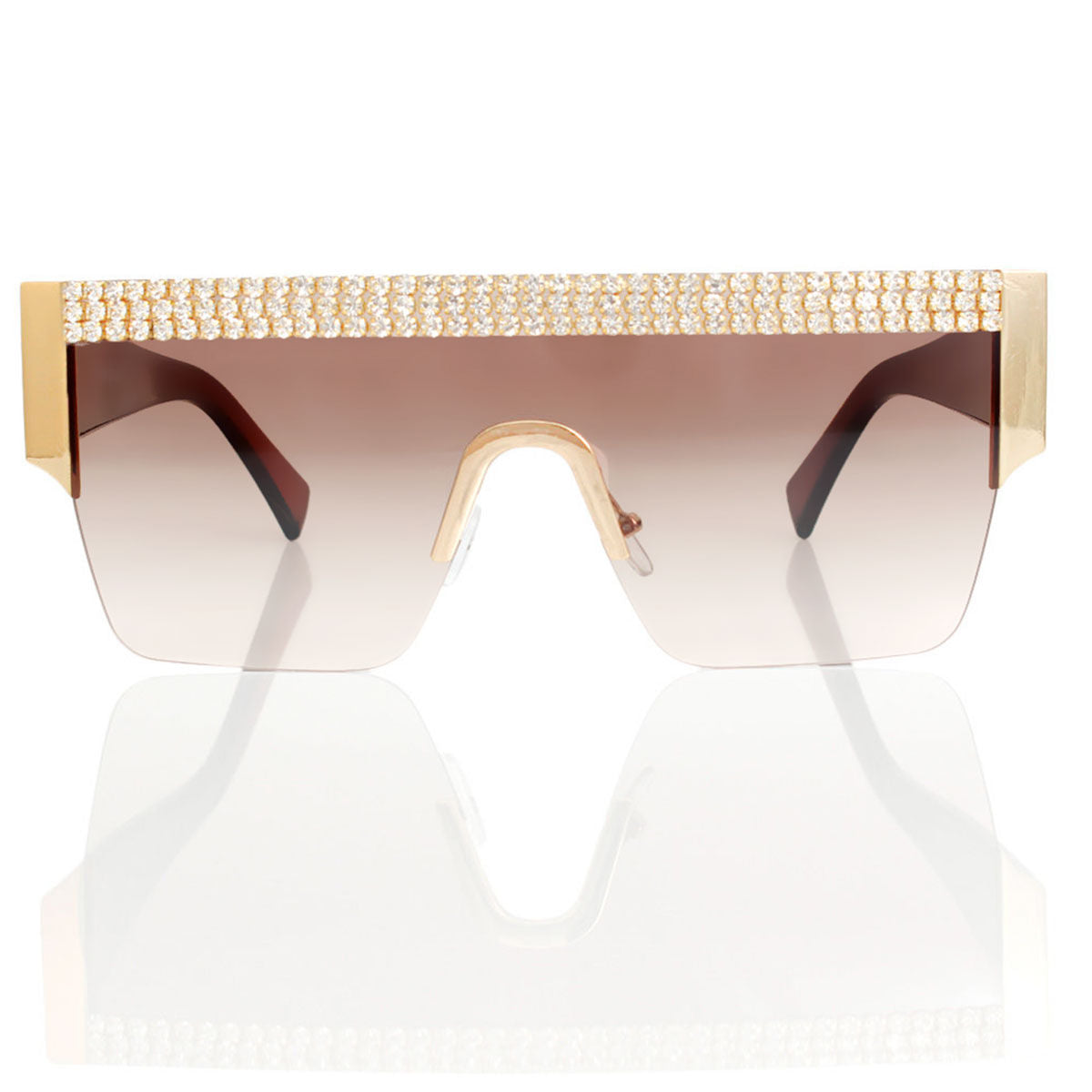 Sunglasses Shield Pave Brown Eyewear for Women