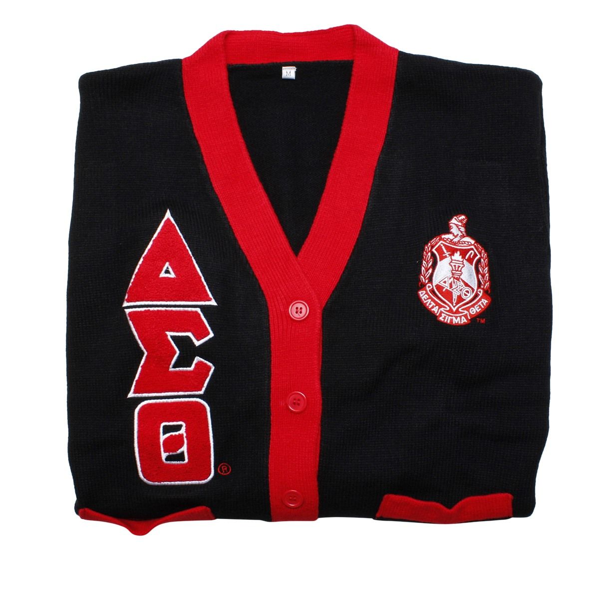 DST Sorority Med Black Letterman Sweater Cardigan