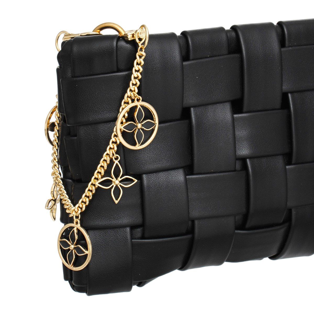 Bag Chain Gold Black Mono Flower Chain for Women